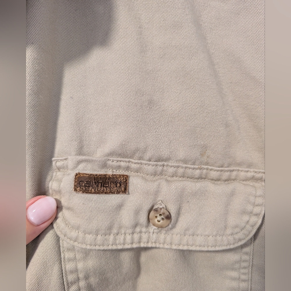 Carhartt/Men's Beige Jacket with Plaid Lining Sz XL - Picture 2 of 6